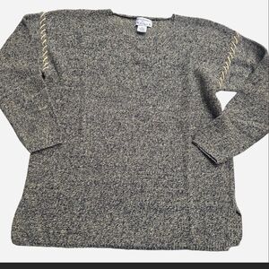 Rena Rowan Black and Cream Crewneck Sweater